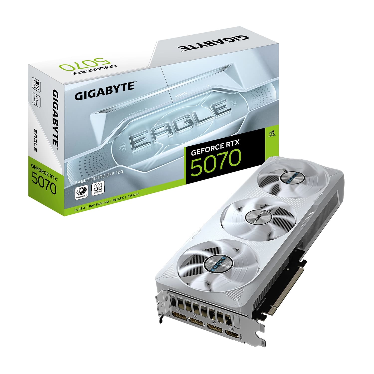 Placa de Video GIGABYTE NVIDIA GeForce RTX 5070 EAGLE OC ICE SFF 12G