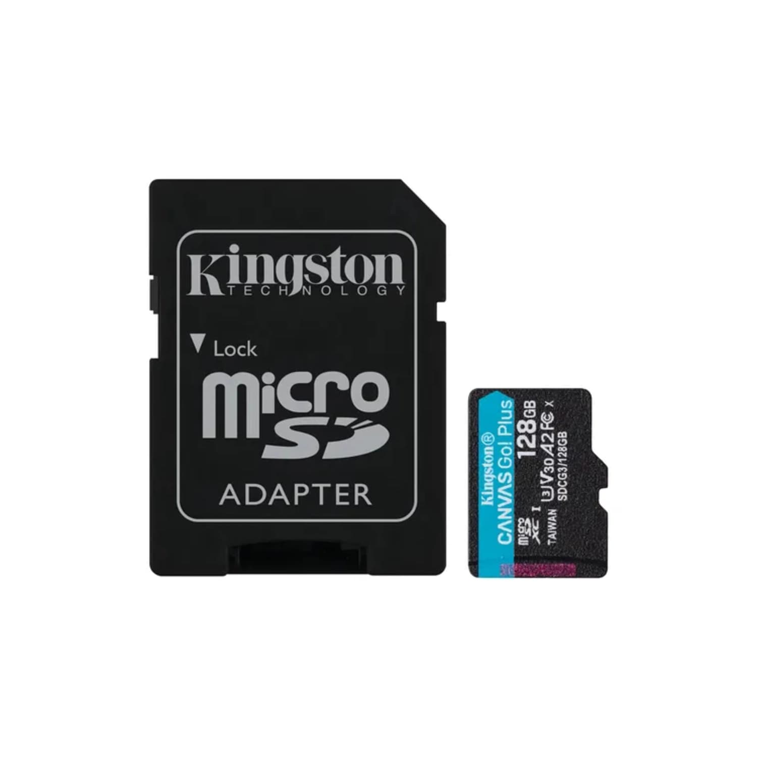Tarjeta de Memoria KINGSTON Canvas Go Plus Gen4 MicroSDXC 128GB UHS-I U3 V30 200MB/s c/adaptador