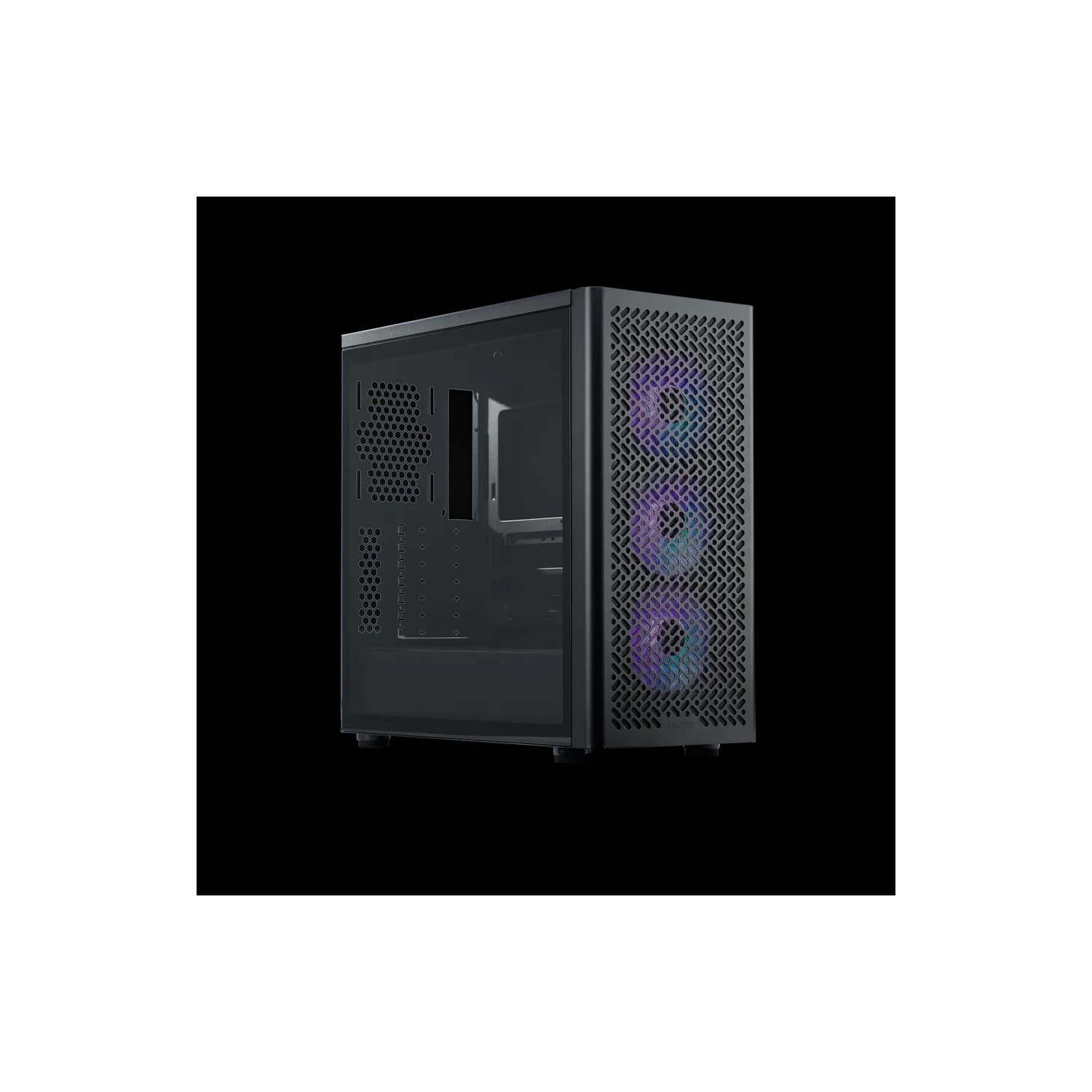 Gabinete Cooler Master Elite 502 Mid Tower 3 Fans ARGB Tempered Glass Black s/Fuente