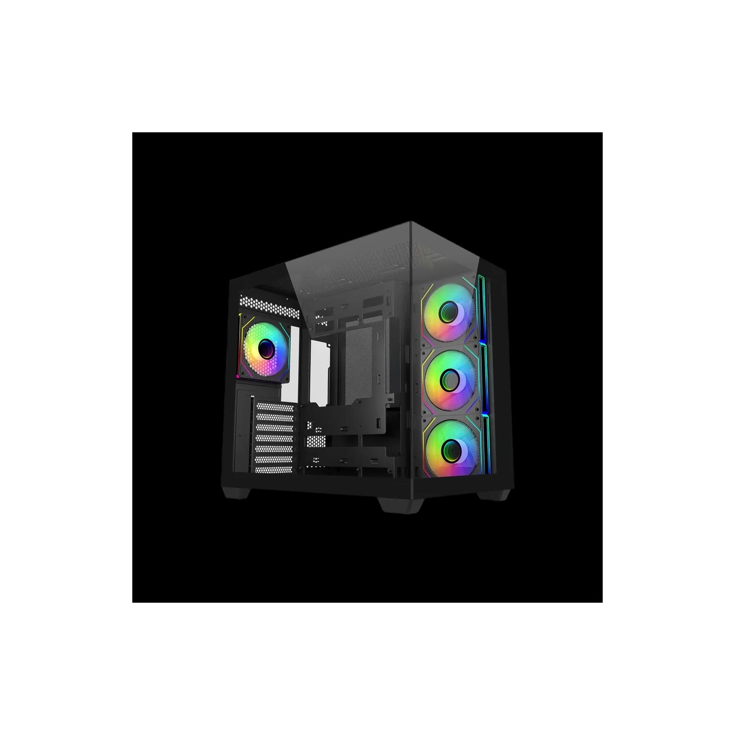 Gabinete Cooler Master Elite 681 Mid Tower 4 Fans ARGB Tempered Glass Black s/Fuente