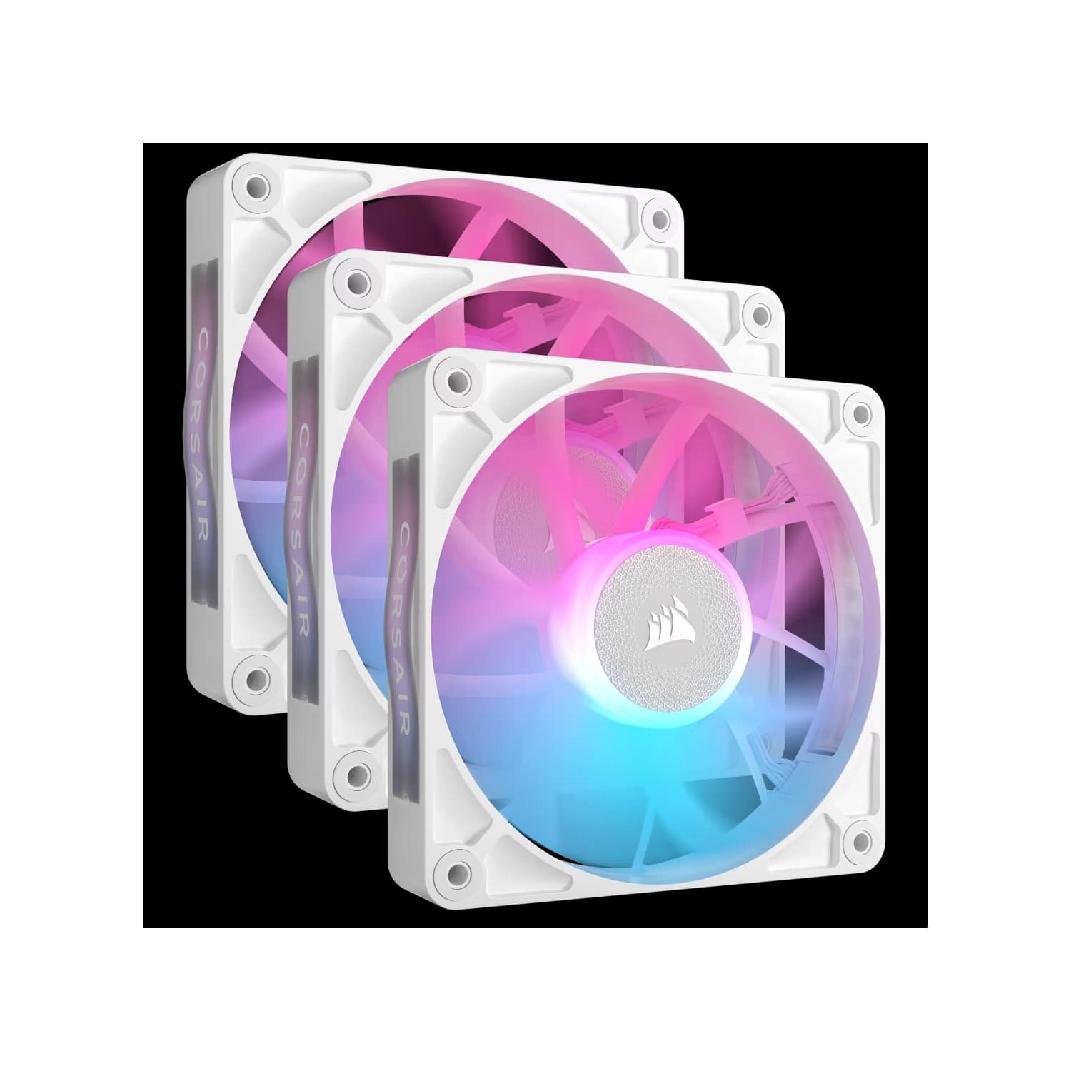 Kit de inicio de ventiladores CORSAIR iCUE LINK RX120 RGB 120 mm X3 blanco
