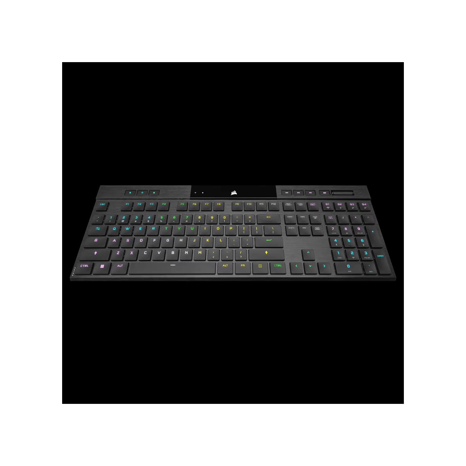 Teclado gamer Corsair RGB ultradelgado K100 AIR WIRELESS CHERRY MX Ultra Low Profile