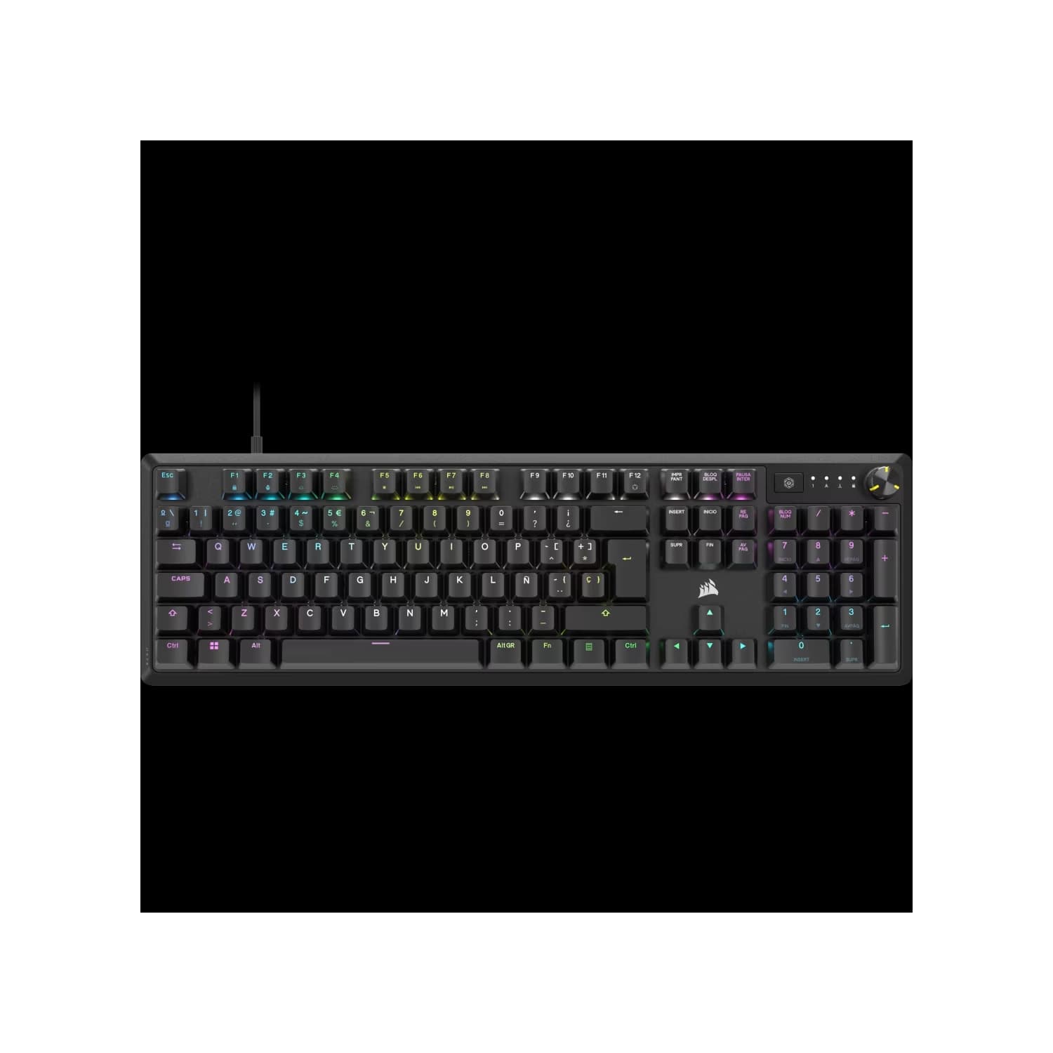 Teclado gamer mecánico Corsair K70 CORE RGB: Negro (EN)