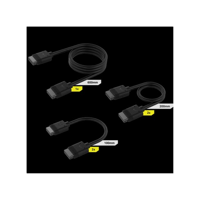 Cable CORSAIR iCUE LINK Kit x5 conector derecho negro