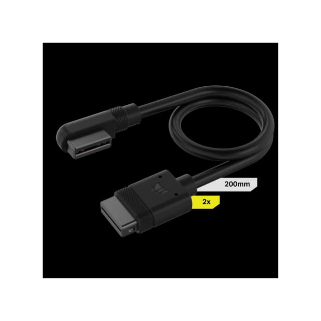 Cable CORSAIR iCUE LINK 2x 200mm con conector 90° negro