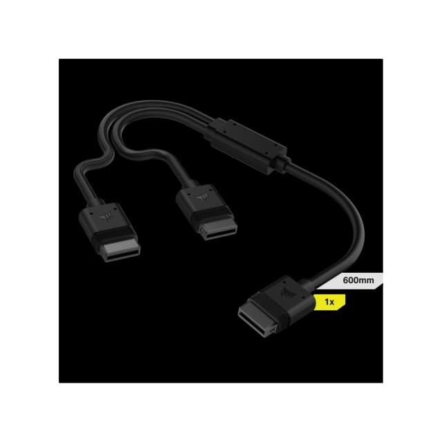 Cable CORSAIR iCUE LINK 1x 600mm tipo Y con conector derecho negro