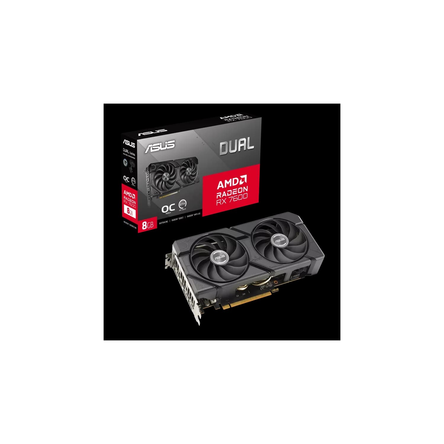 Placa de Video ASUS AMD DUAL RX7600 O8G EVO