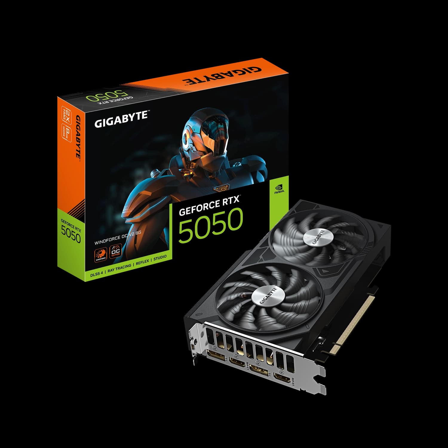 Placa de Video GIGABYTE NVIDIA GeForce RTX 5050 WINDFORCE OC V2 8G