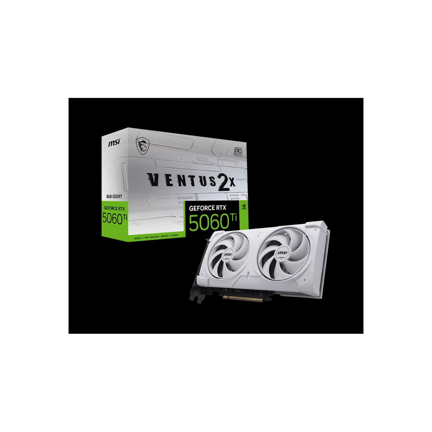 Placa de Video MSI NVIDIA GeForce RTX 5060 Ti 8G VENTUS 2X OC WHITE PLUS