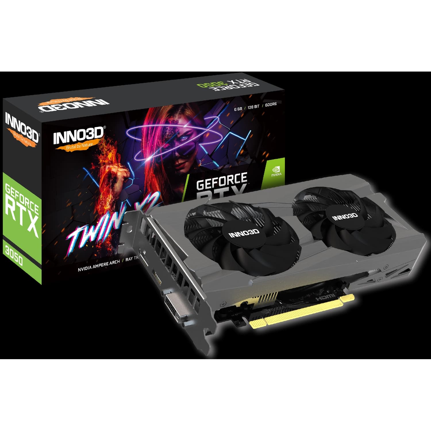 Placa de Video INNO3D NVIDIA Geforce RTX 3050 6GB GDDR6 TWIN X2