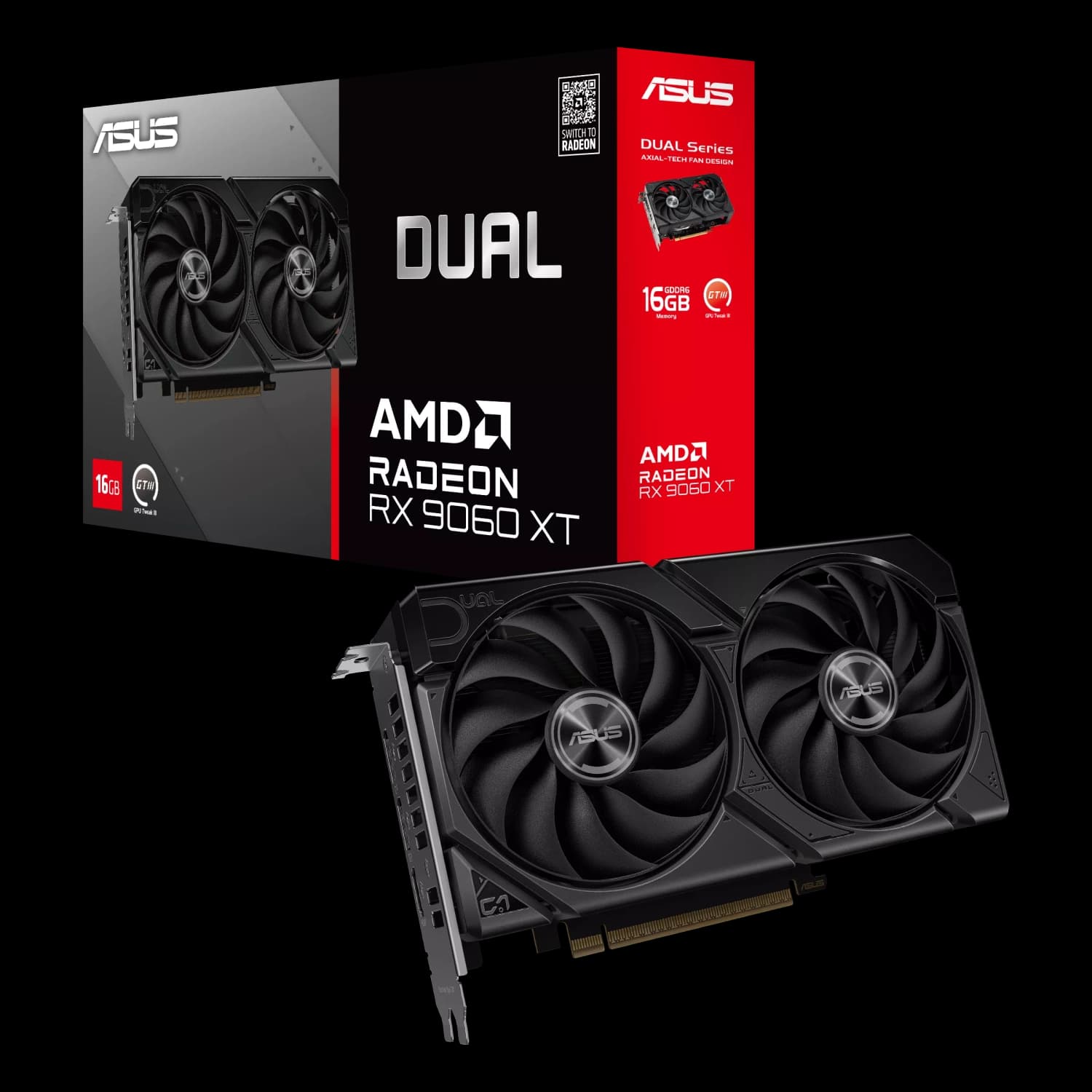 Placa de Video ASUS AMD Radeon DUAL RX9060XT 16GB