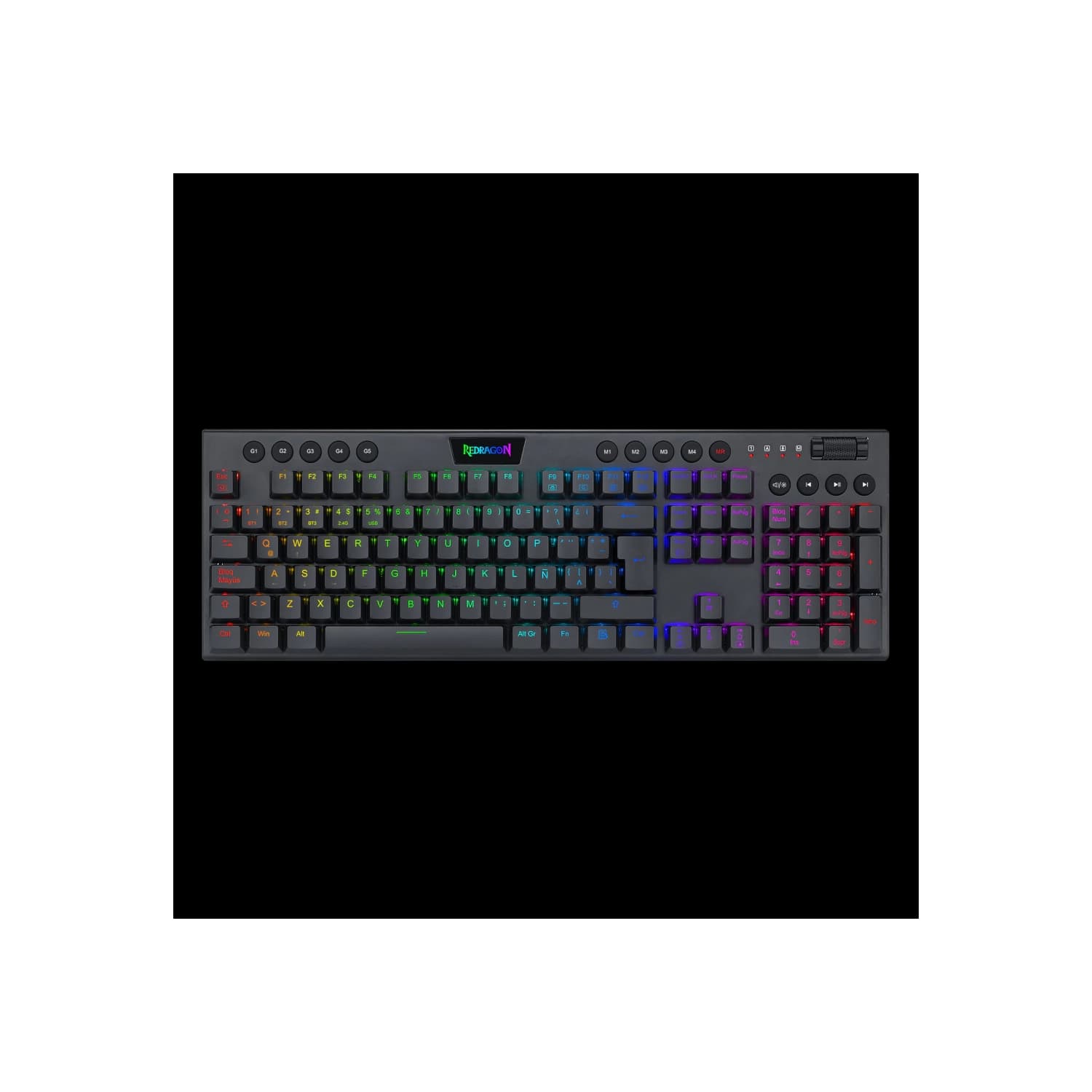 Teclado Redragon Horus RGB K619 Negro
