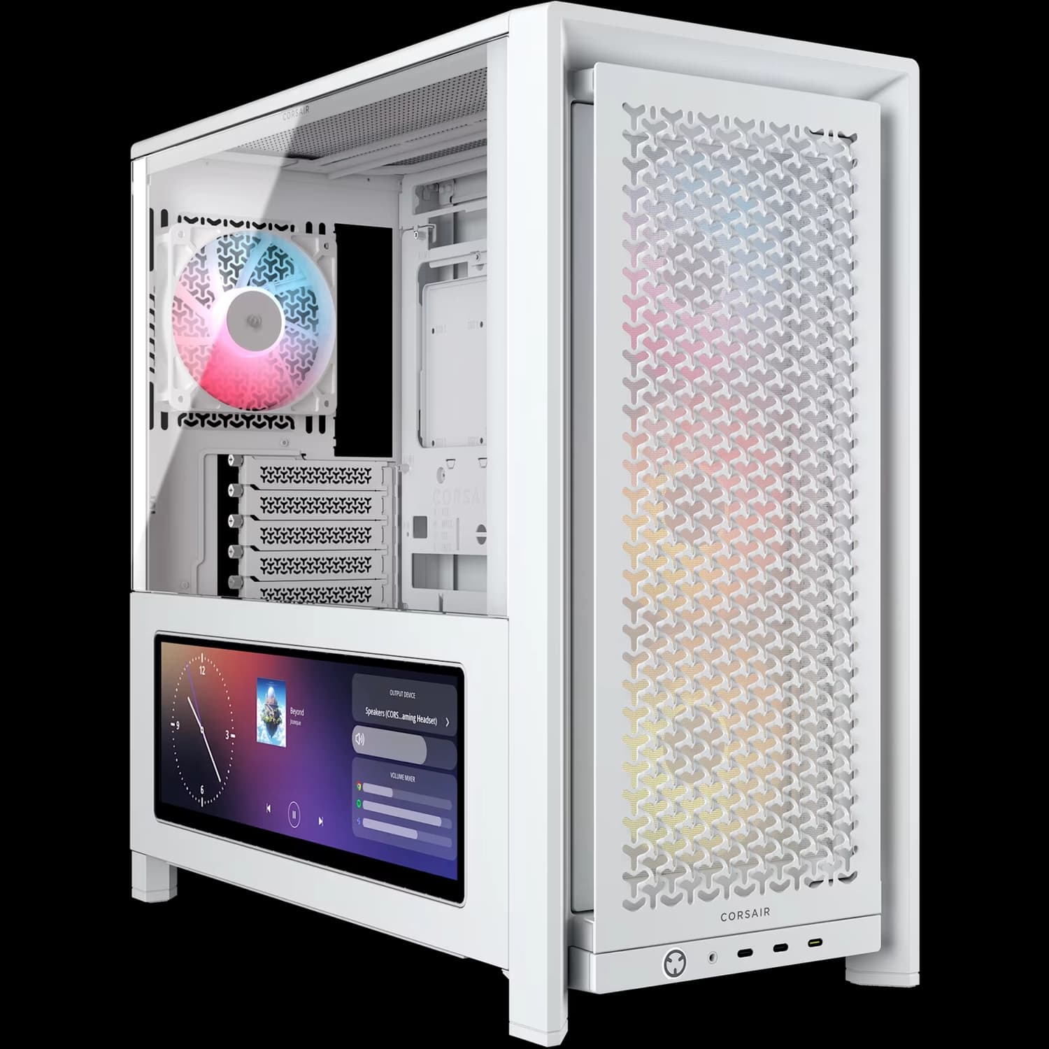 Gabinete CORSAIR FRAME 4000D LCD RS Performance Mid-Tower Blanco