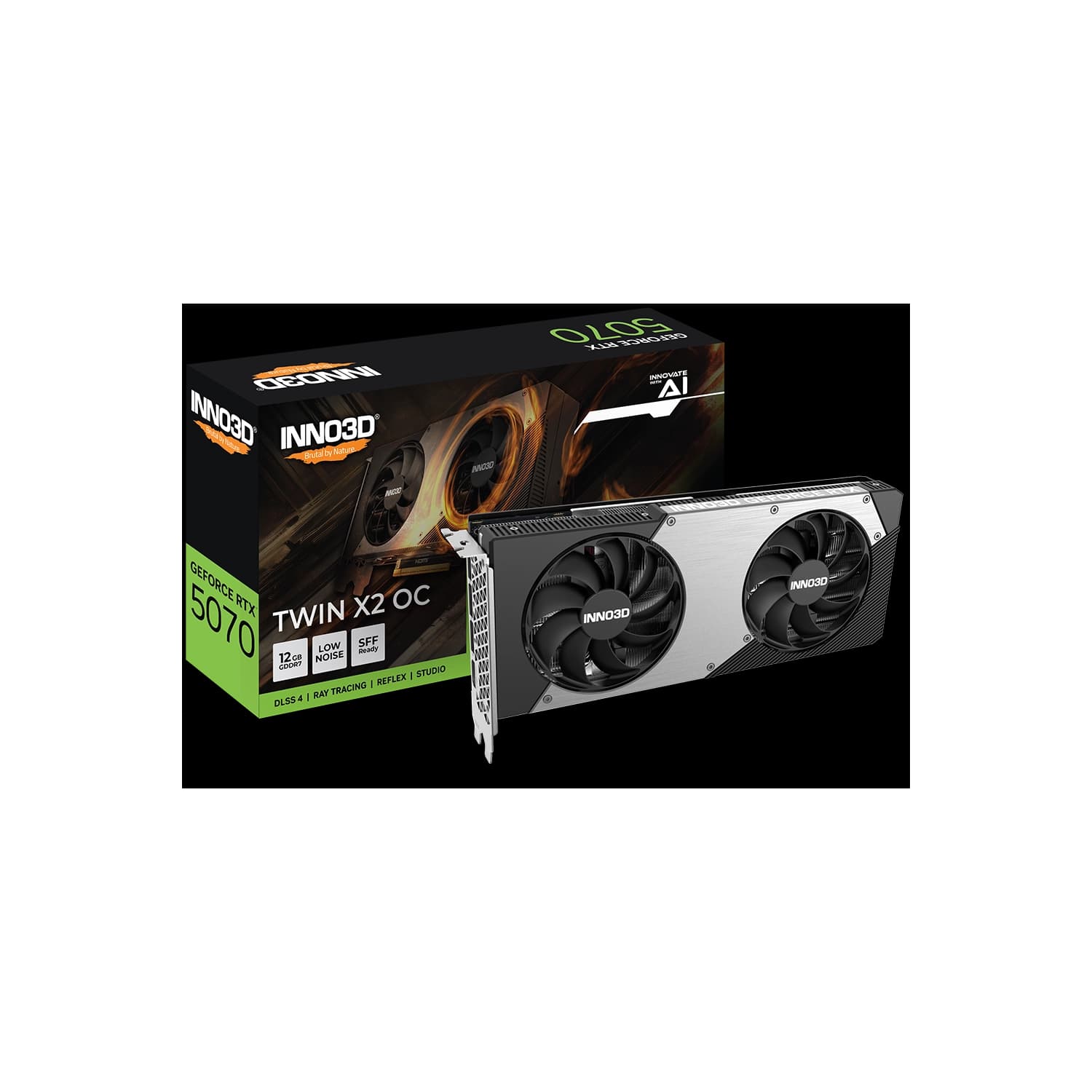 Placa de Video INNO3D NVIDIA Geforce RTX 5070 12GB DDR7 TWIN X2 OC