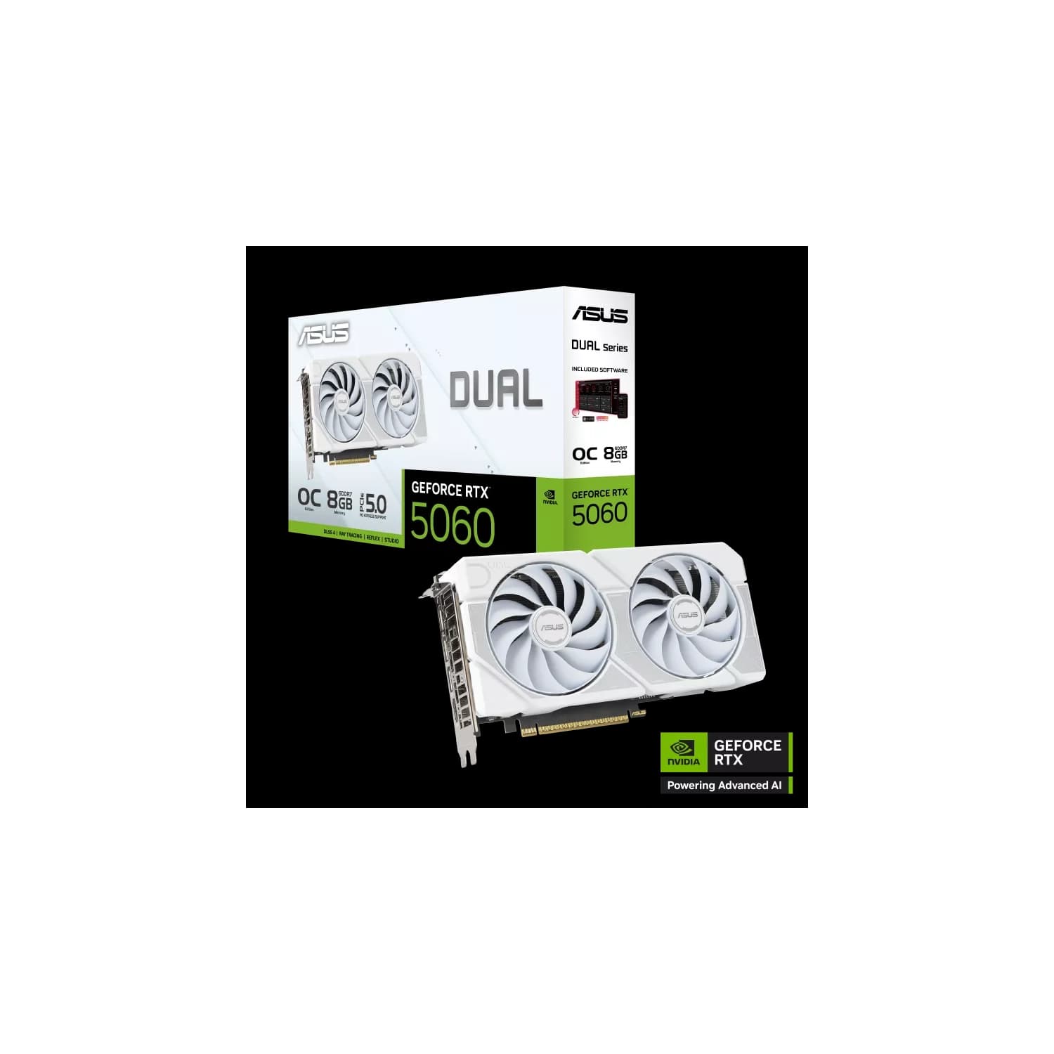 Placa de Video ASUS NVIDIA GeForce DUAL RTX5060 O8GB  WHITE