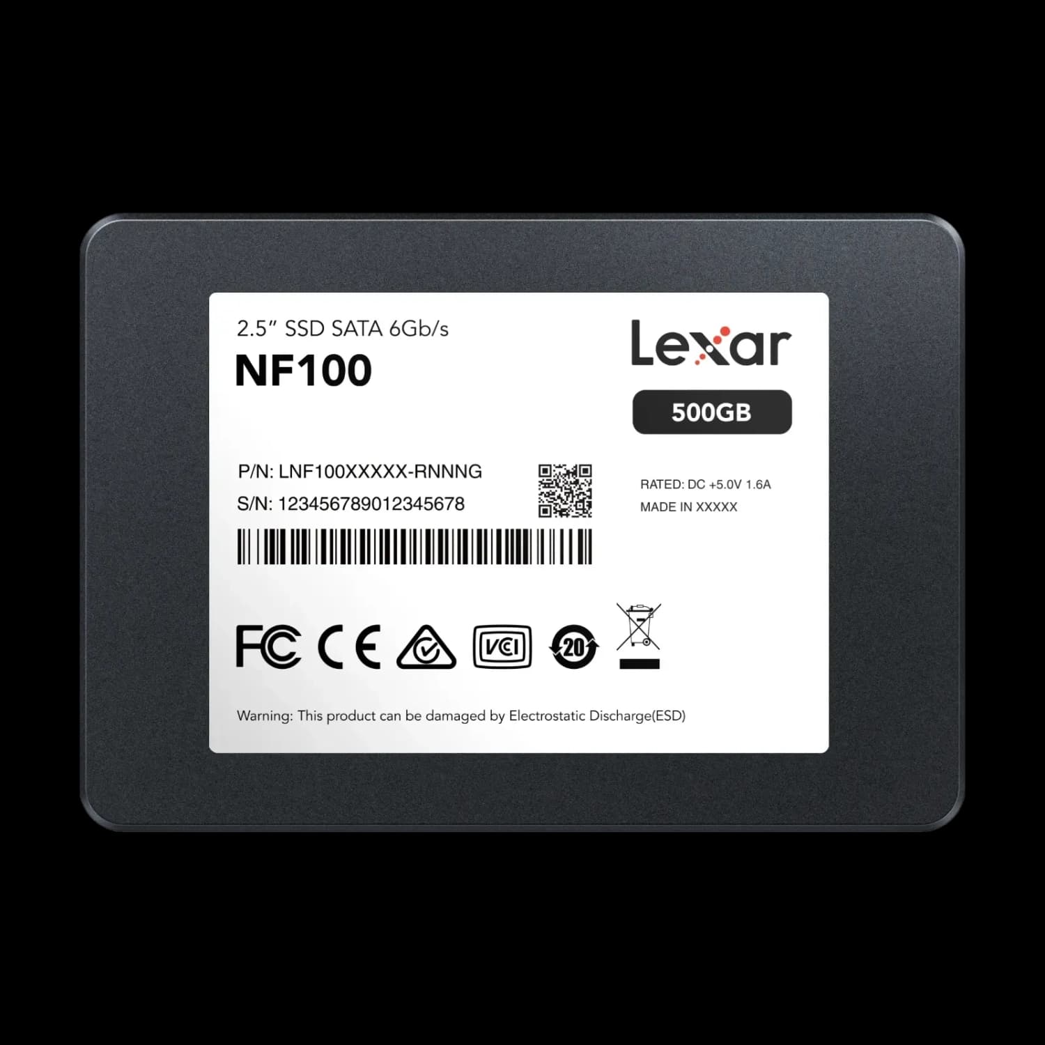 Disco Interno SSD LEXAR NF100 500GB 2.5” SATA III