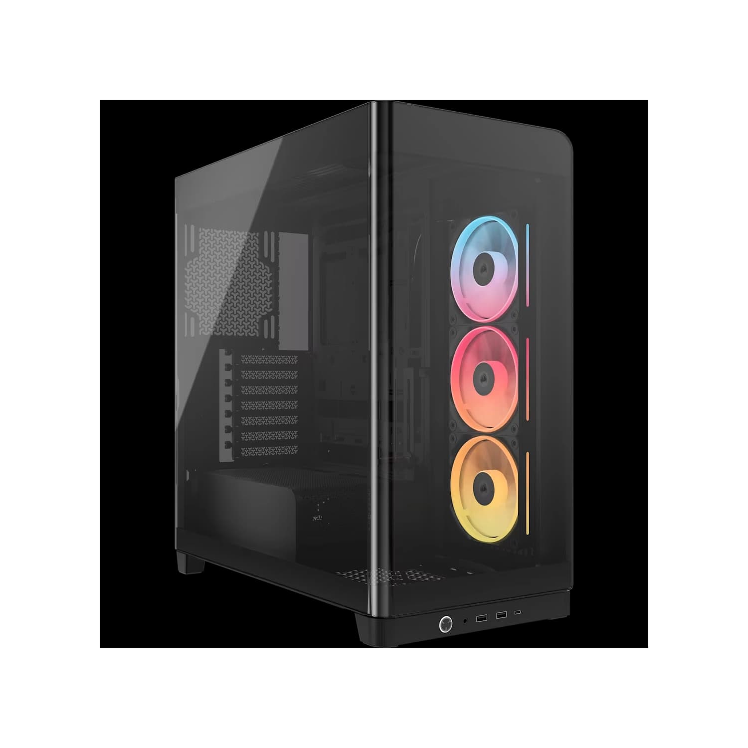 Gabinete CORSAIR FRAME 4500X LX-R RGB iCUE LINK Mid Tower de cristal panorámico Negro