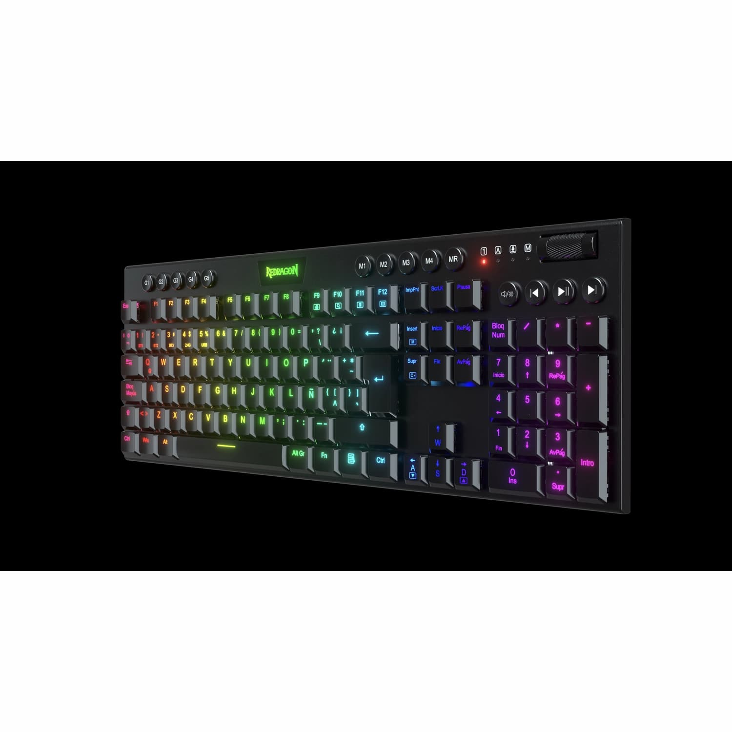 Teclado Inalámbrico Redragon Horus RGB K618 Negro